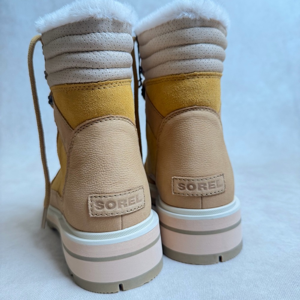 Sorel Lennox Lace Cozy WP Boots Geo Yellow Curry 7.5 Waterproof Insulated - Picture 7 of 14